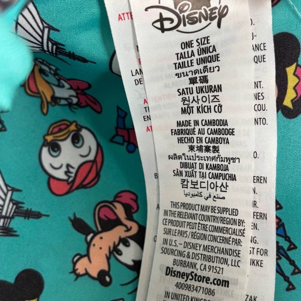 Disney‎ Parks Loungefly Mini Backpack Embroidered Character Icons Black Teal